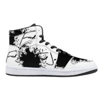 Fred Jo Black Splash High-Top Leather Sneakers - Fred jo Clothing