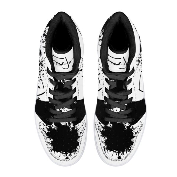 Fred Jo Black Splash High-Top Leather Sneakers - Fred jo Clothing