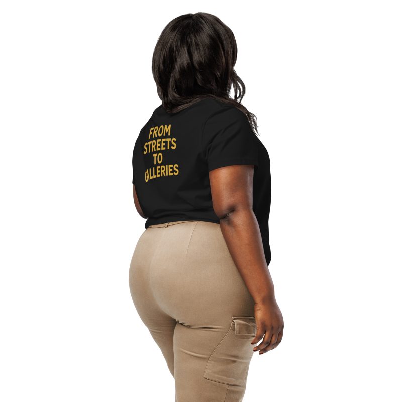 From Street to Galleries" – Women's Organic Ribbed Neck T-Shirt Inspired by Basquiat - Image 2