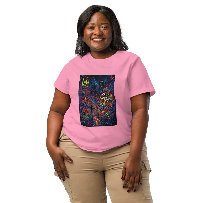 From Street to Galleries" – Women's Organic Ribbed Neck T-Shirt Inspired by Basquiat - Image 14