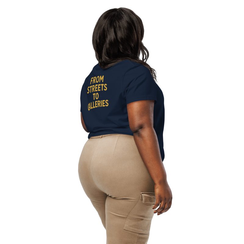 From Street to Galleries" – Women's Organic Ribbed Neck T-Shirt Inspired by Basquiat - Image 4